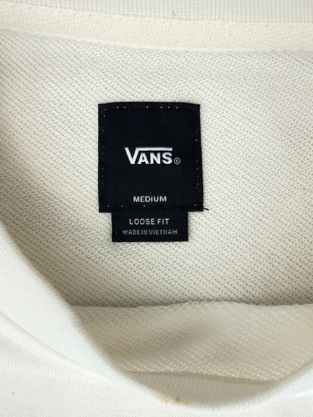 NWT Vans Arch Loose Crew Sweatshirt Marshmallow Cream Men’s Medium Skate - Picture 10 of 11